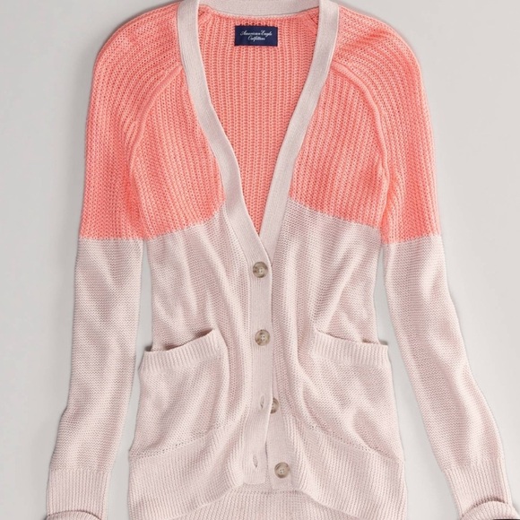 American Eagle Outfitters Sweaters - American Eagle Pink Color Block V-Neck Sweater
